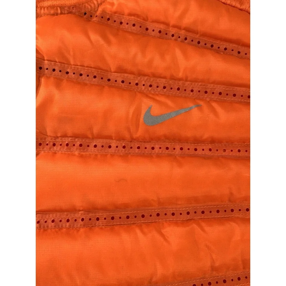 Nike Aeroloft 800 Running Vest Vibrant Orange Full Zip Men's Large Goose Down